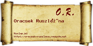Oracsek Ruszlána névjegykártya